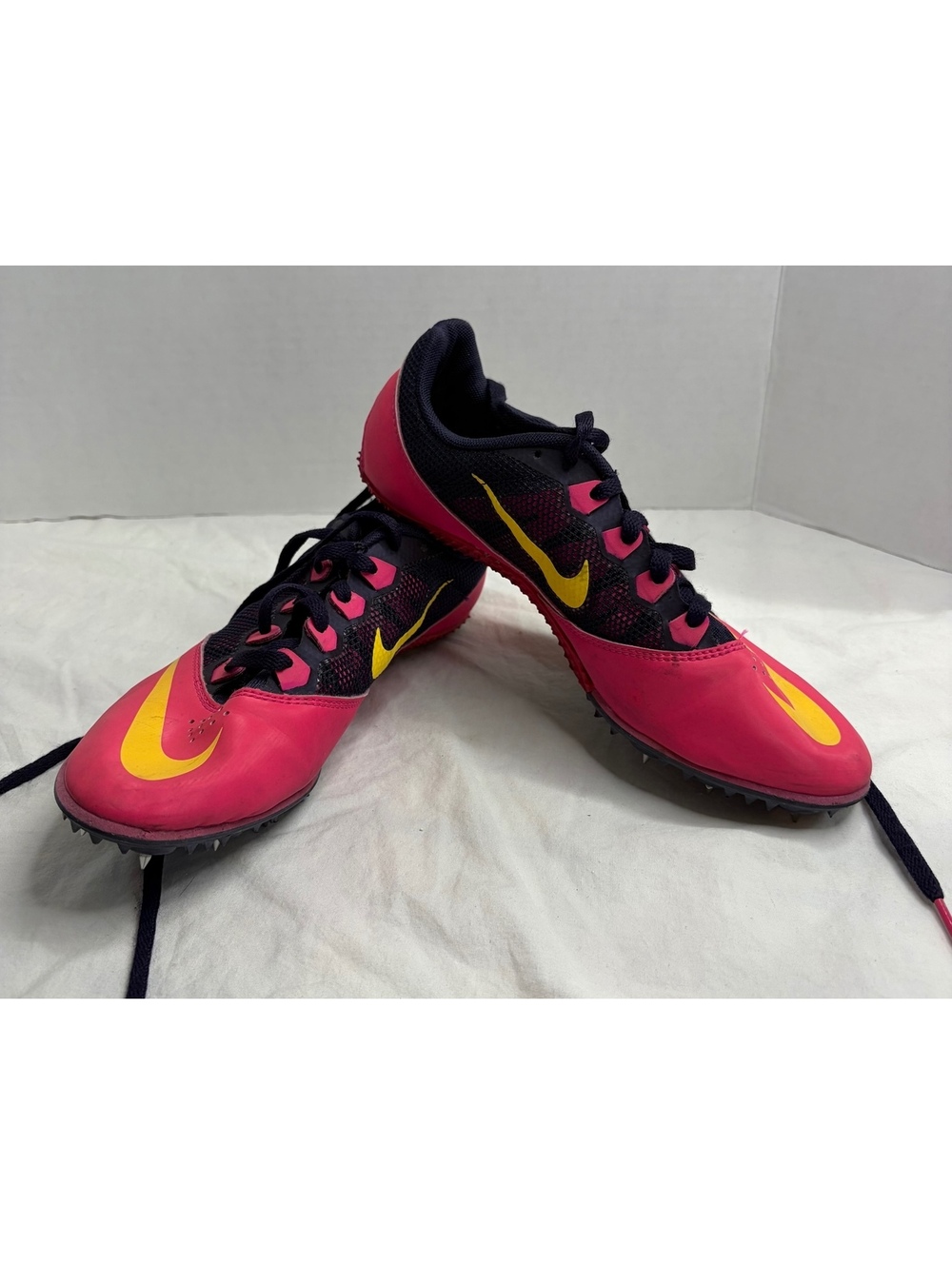 Nike Rival S Track Spikes Women’s 7.5 Pink Navy Yellow Sprint Racing Shoes